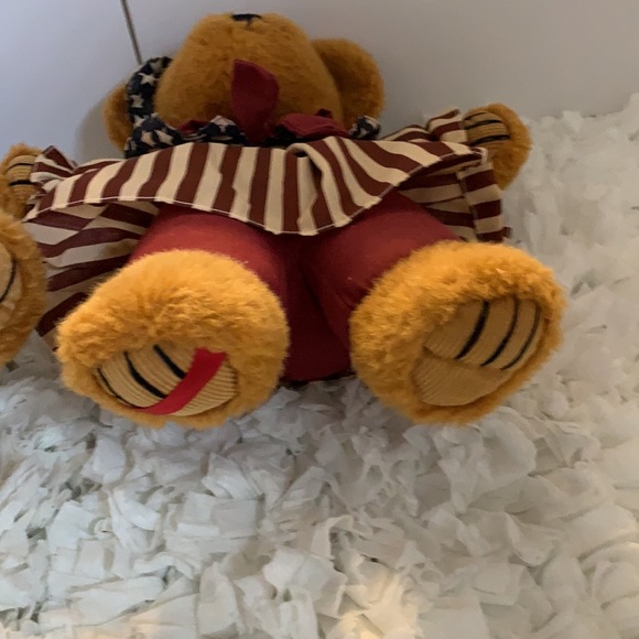 VTG Dan Dee Plush Girl & Boy Stuffed Bear Patriotic Red Whit Blue Star Spangle - Picture 6 of 7